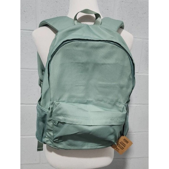 Victoria\'s Secret PINK Classic Backpack Side Pockets Laptop Divider Green NWT main image 10